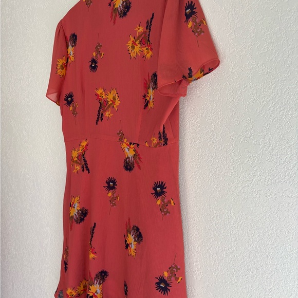 Madewell Wrap Mini Posey Cactus Floral Dress in Spiced Rose - Picture 13 of 16